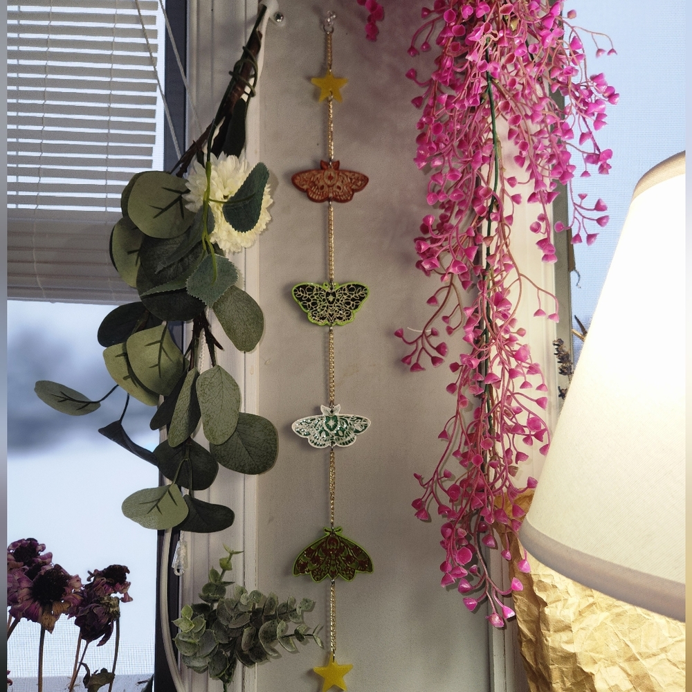 Handmade moth hanging wall art